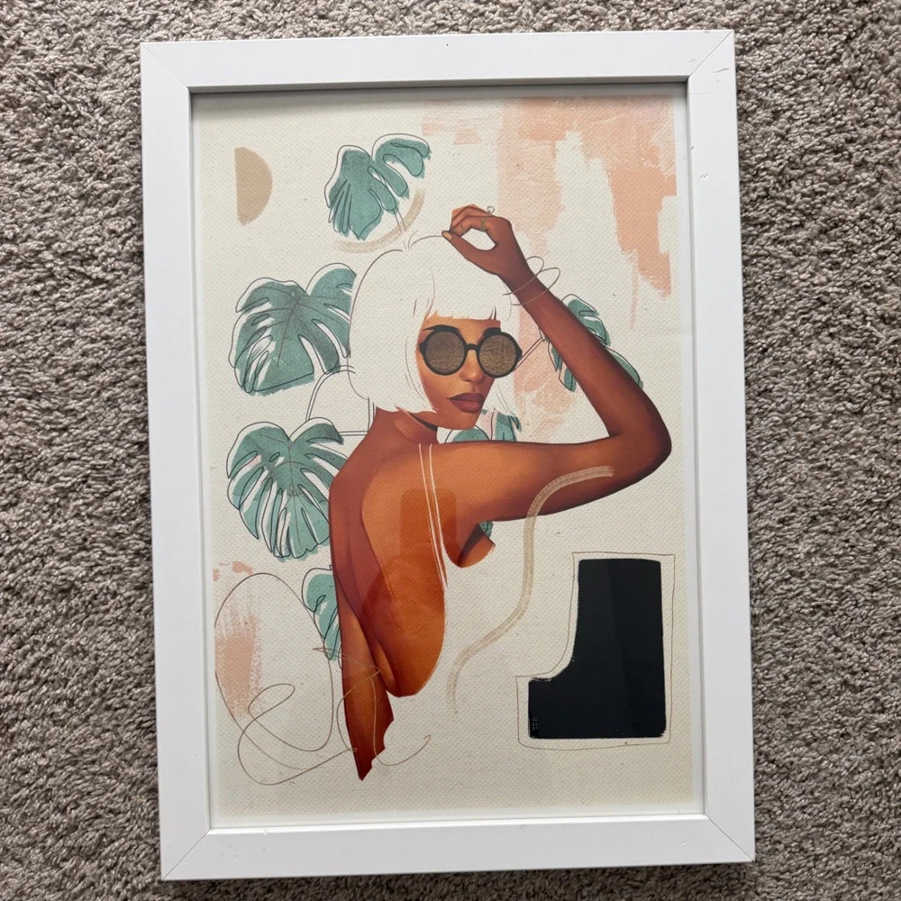 Wynwood Studio Framed Wall Art 19x13” Art Print Women Jungle Boho - Picture 4 of 5